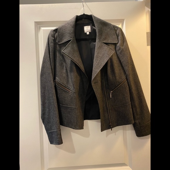 Halogen Jackets & Blazers - Halogen Gray Moto Wool Jacket